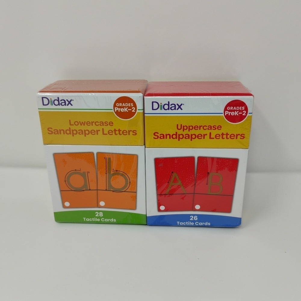Didax Sandpaper Letters Uppercase Lowercase Grades PreK-2 Tactile Cards New Set